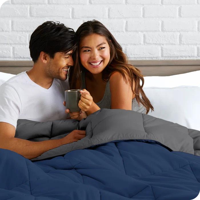 Bare Home Premium Ultra Soft Modern & Contemporary Box Stitch Comforter