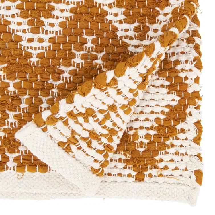 Saro Diamond Weave Chindi Table Runner
