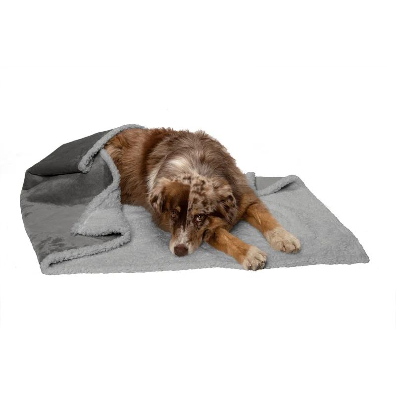 FurHaven Snuggly & Warm Soft-Edge Warming Waterproof Blanket
