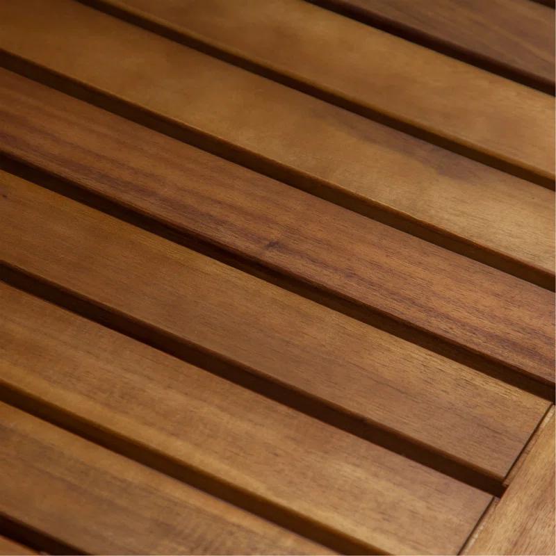 17 Stories Farmhouse Outdoor Iron Frame Picnic Bench