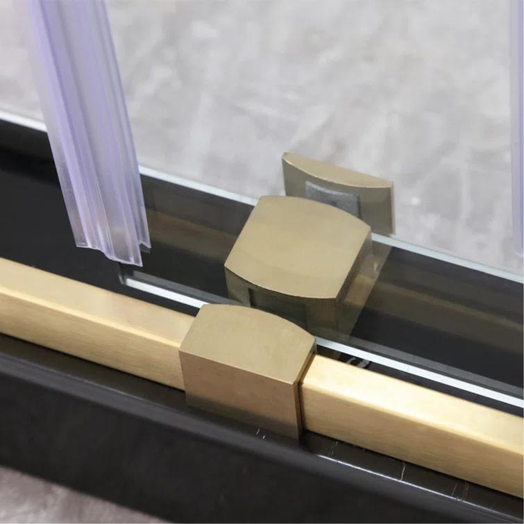 Dimorphos Frameless Sliding Glass Shower Doors with 3/8"(10mm) Clear Tempered Glass 11DD701957Q