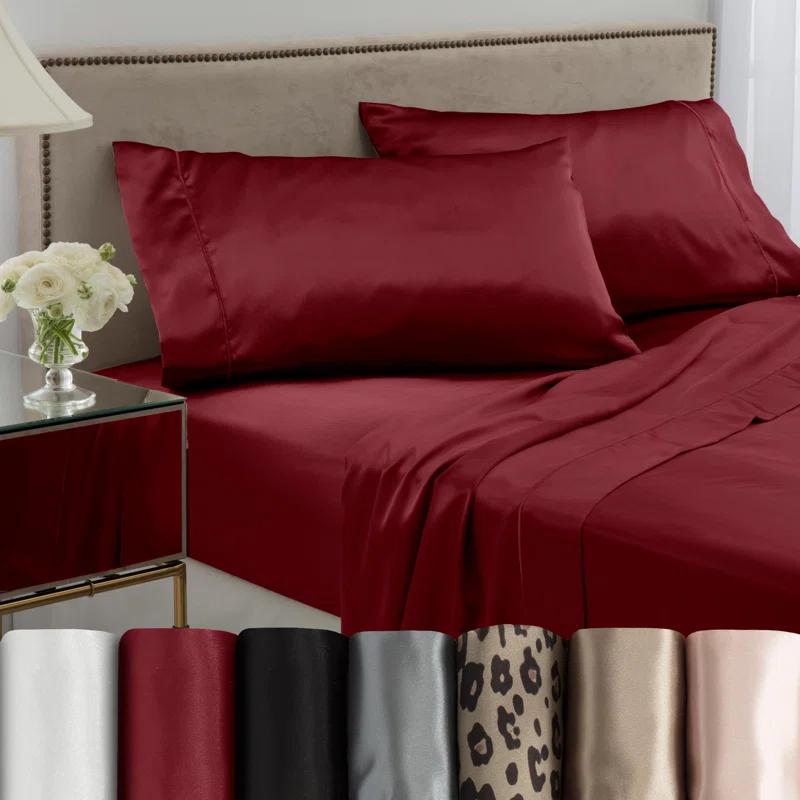 Seduction Martex Elegance Satin Silk Pillowcases Set Of 2 Hotel Quality - Super Soft & Breathable