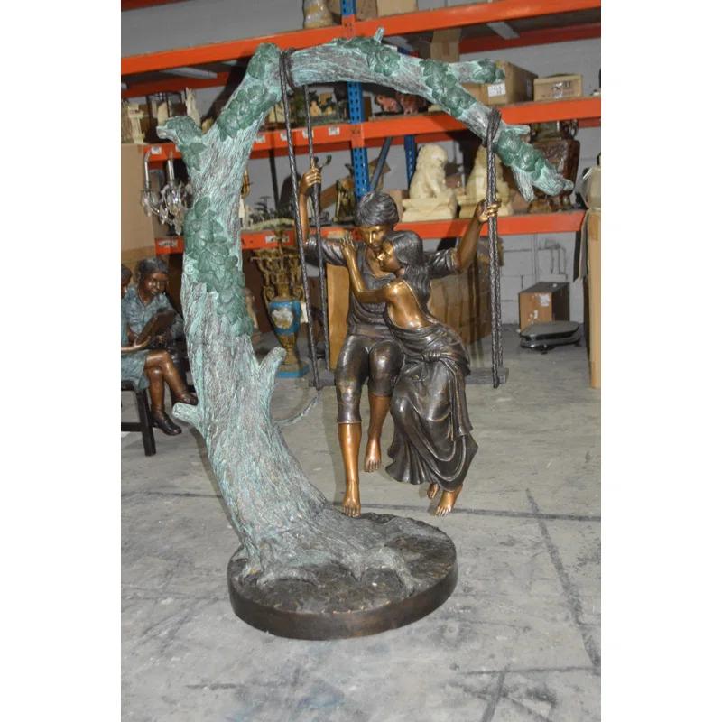 Nifao Statues People Weather Resistant Metal Garden Statue