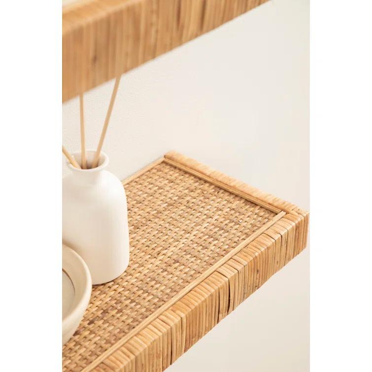 Kate and Laurel Rahmati Two-Piece Rattan Shelf Set