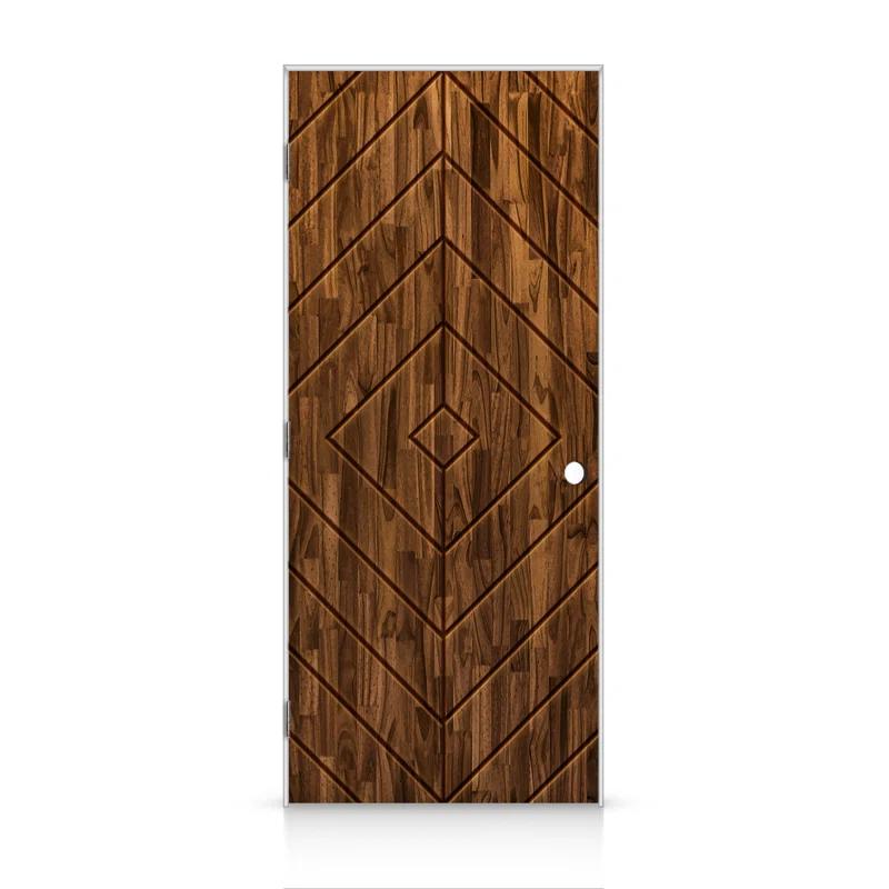 Calhome Stained Smooth Pine Wood Single Prehung Interior Door