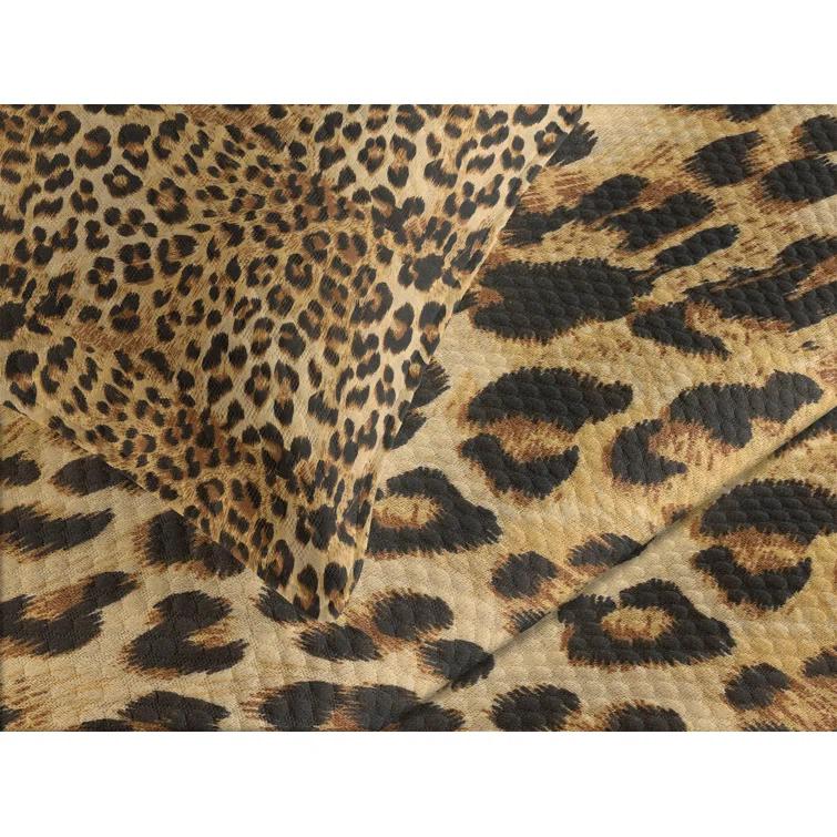 Ambesonne Ambesonne Brown Bedspread Set Leopard Print Brown