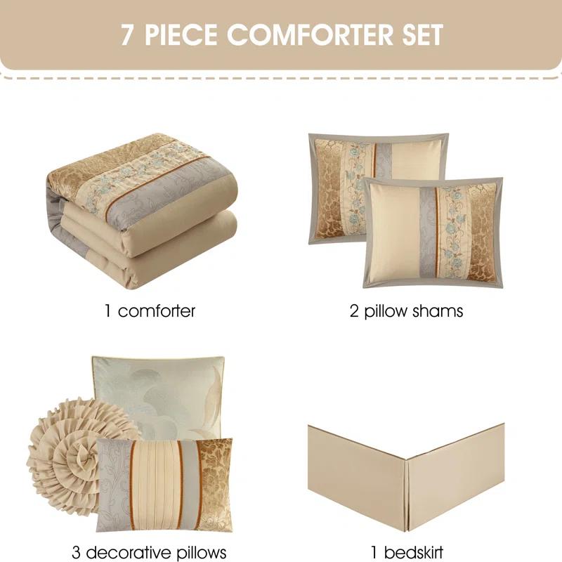 Nanshing America, Inc Riley 7 Piece Glam Comforter Set