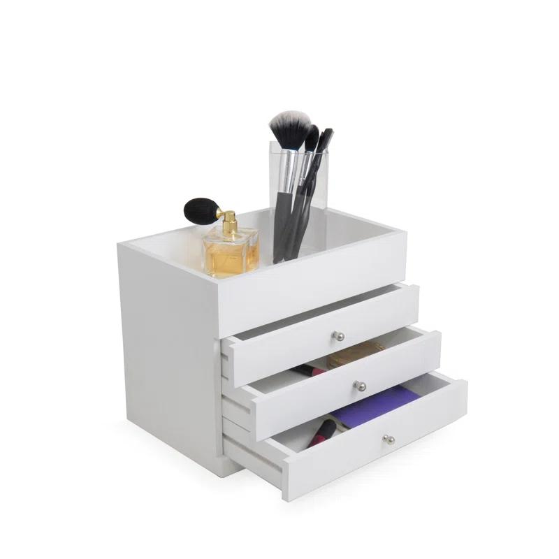 Bey-Berk Wood Makeup Organizer