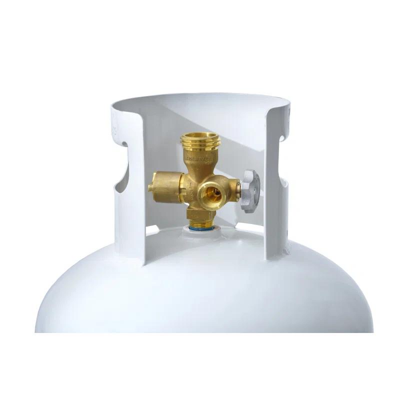 Flame King Flame King 100LB Multi-Valve Propane Tank LP Cylinder with High Capacity Filler, White