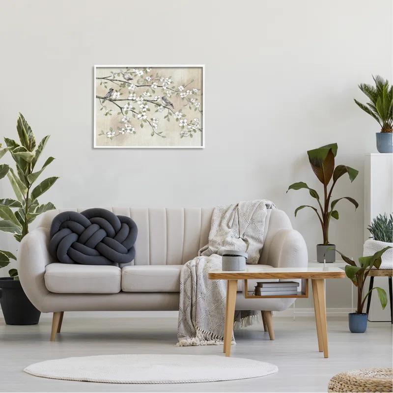 Stupell Industries " Traditional White Cherry Blossom Birds Branches " by Nan