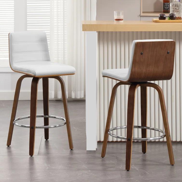 Corrigan Studio® Upholstered Swivel Stool (Set of 2)