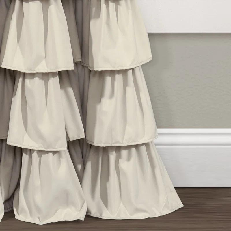 Lush Decor Allison Ruffle Polyester Semi Sheer Curtain Pair (Set of 2)