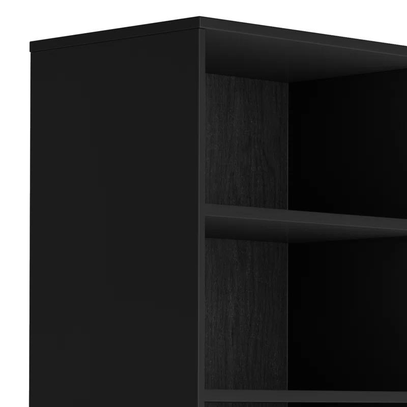 Simpli Home Harper 24"W Solid Hardwood 4 Shelf Mid-Century Modern Bookcase with Drawer and Adjustable Shelves