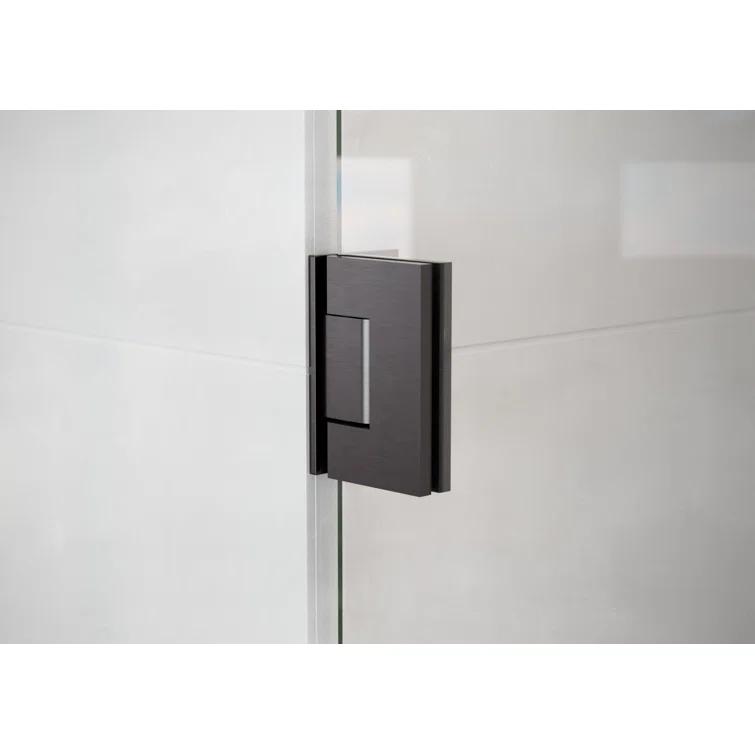 Umbra 57.25 in. x 78 in. Fully Frameless Wall Hinge Towel Bar Shower Door