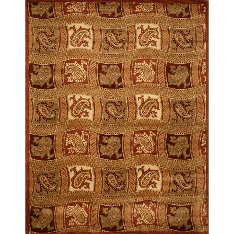 Red Barrel Studio® Timeless Willow Red Hand Tufted Wool Rug