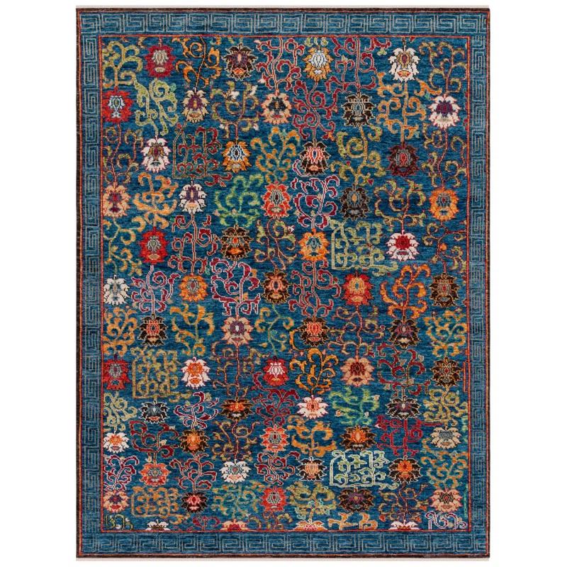 Safavieh Sultanabad Hand Knotted Wool/Cotton Floral Rug in Red/Green/Blue