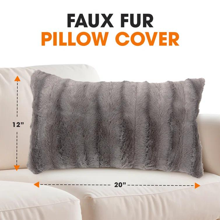 Cheer Collection Faux Fur Pillow Cover