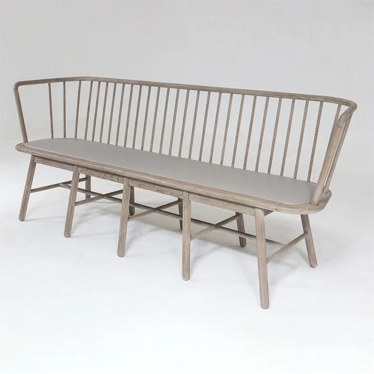 Marissa Bench, Gray Leather