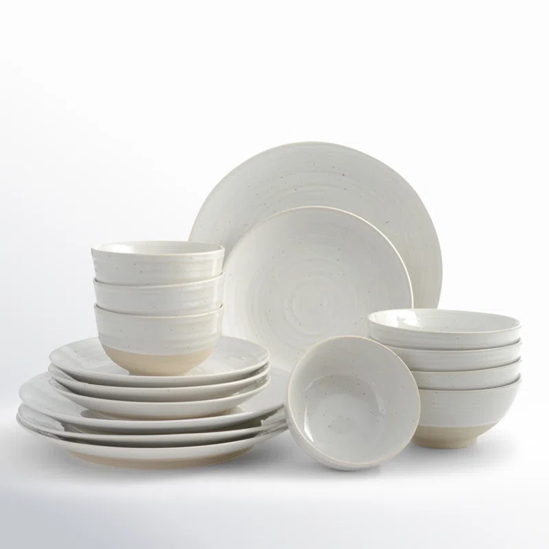 Sango Siterra 16-Piece Rustic White Stoneware Dinnerware Set - Service For 4, Plate & Bowl Set & Reviews | AllModern