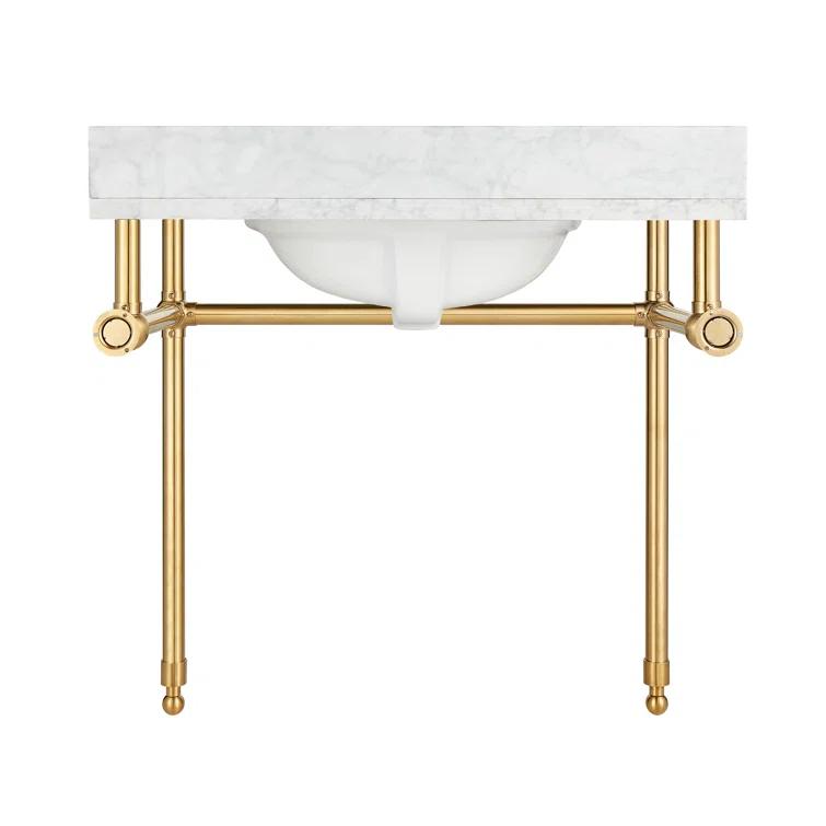 ANZZI ANZZI Verona Series 34.5 In Rust-Resistant Stainless Steel Bathroom Console Sink Base