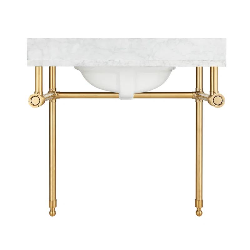 ANZZI ANZZI Verona Series 34.5 In Rust-Resistant Stainless Steel Bathroom Console Sink Base