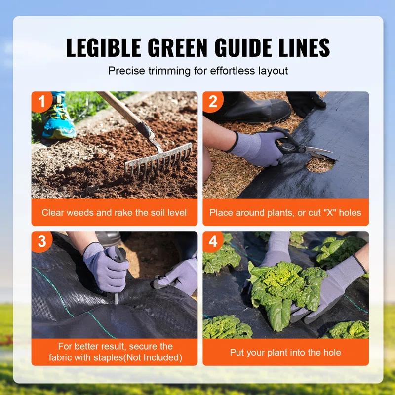 VEVOR VEVOR Landscape Fabric Garden Weed Barrier Driveway Fabric