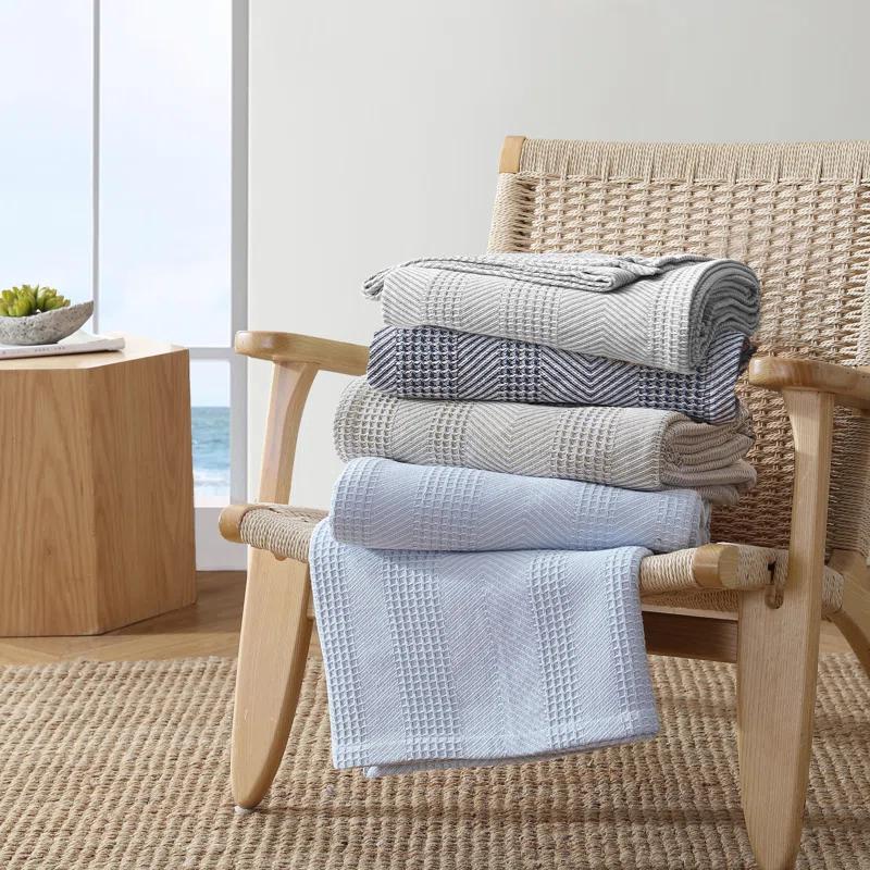 Nautica Nautica Chevron Stripe Cotton Blanket