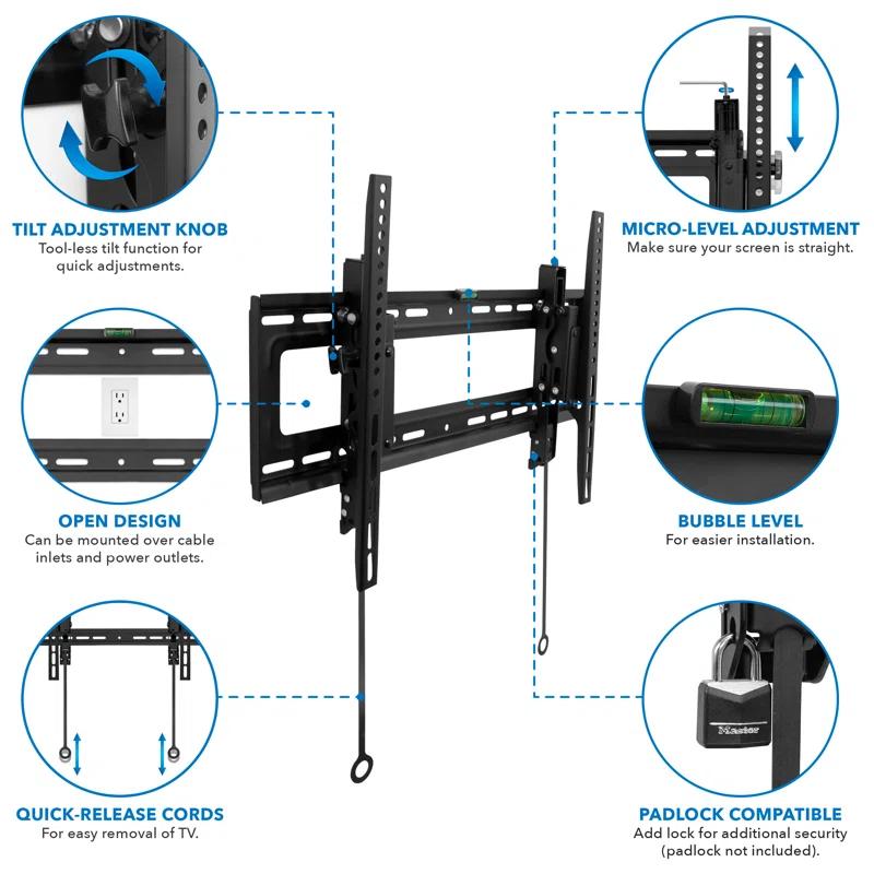 Mount-it Mount-It Advanced Tilt TV Wall Mount | Full Tilting Extendable Mounting Bracket Fits 37" - 80" TVs
