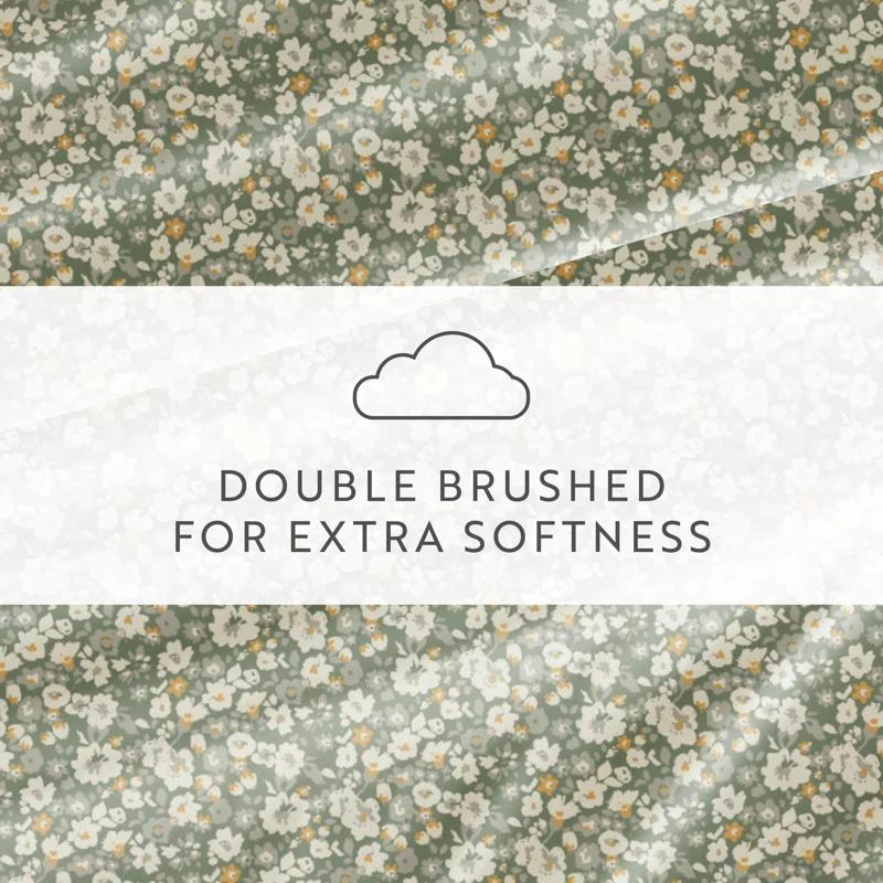 4 Piece Sheet Set Patterned Microfiber Ultra Soft Bedding in Floral Dream