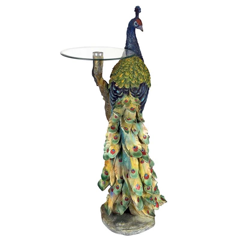 Design Toscano Peacock's Perch Sculptural End Table