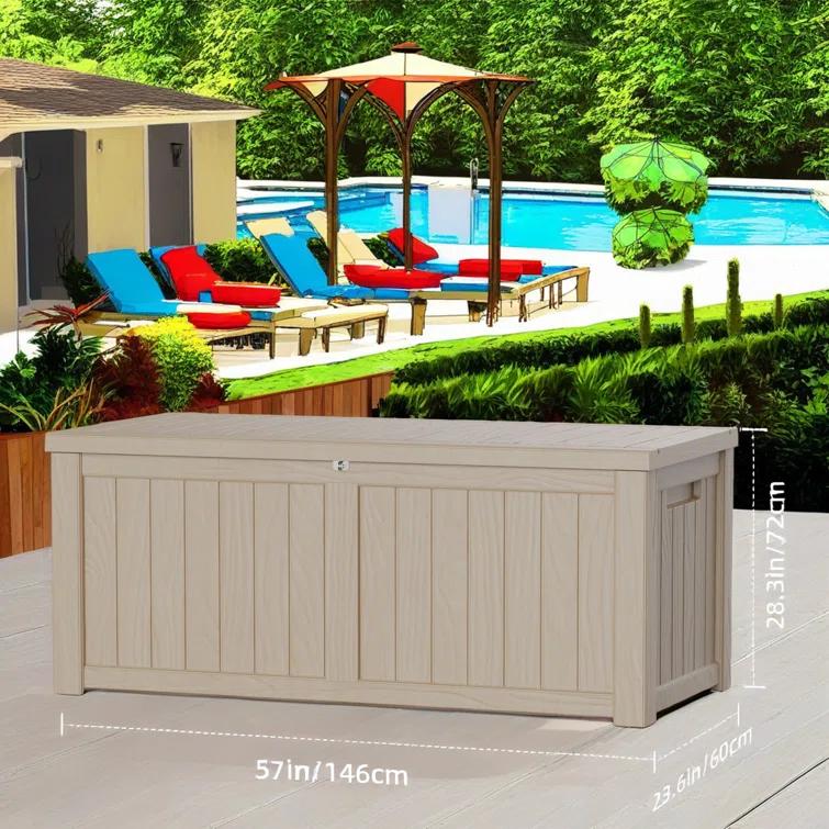Emperic Design Emperic Design 120 Gallon Water Resistant Resin Lockable Deck Box