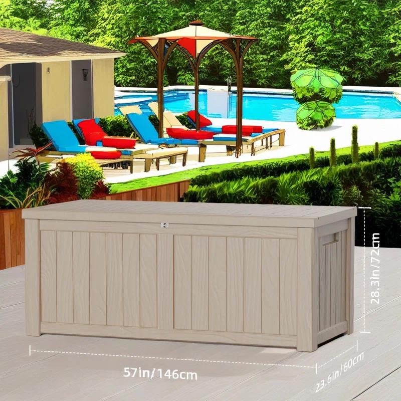 Emperic Design Emperic Design 120 Gallon Water Resistant Resin Lockable Deck Box