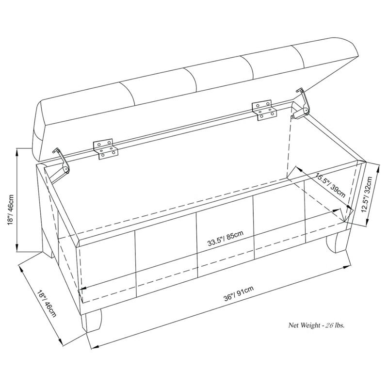 Simpli Home Dover Storage Ottoman Bench,Assembled