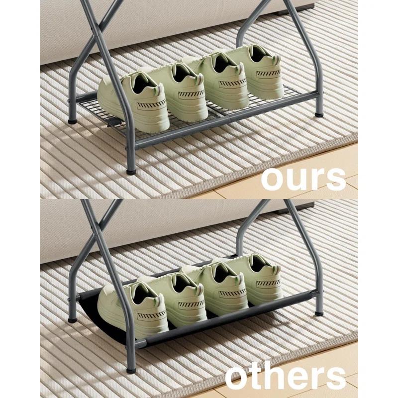 WIZIAT Rack Set Of 2, Foldable Suitcase Stand With Storage Shelf, Metal Luggage Holder For Guest Room, Bedroom | Wayfair