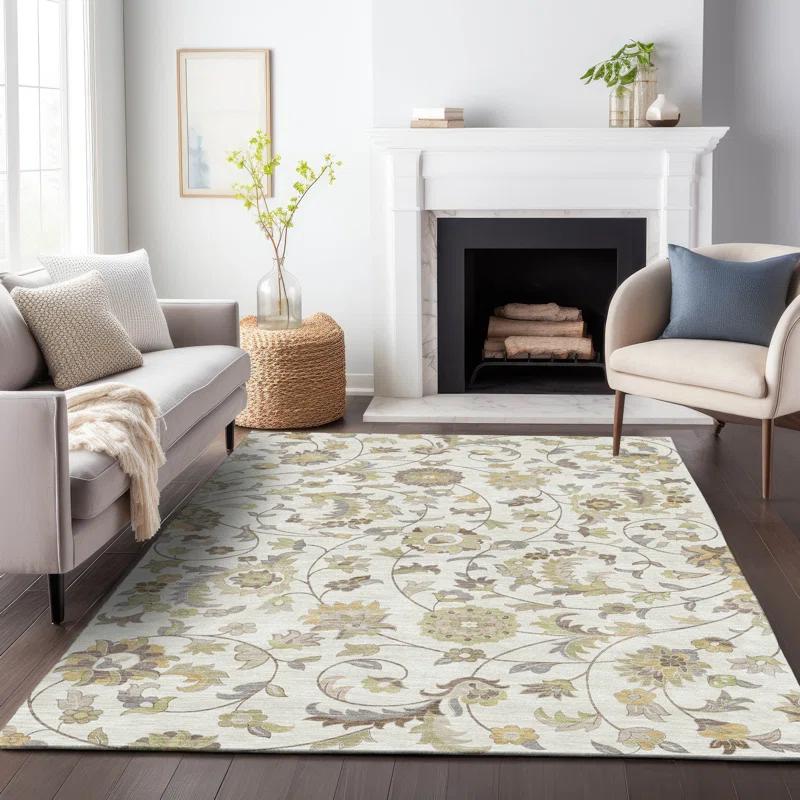 Machine Washable Indoor/Outdoor Chayden ACN1006 Ivory Rug