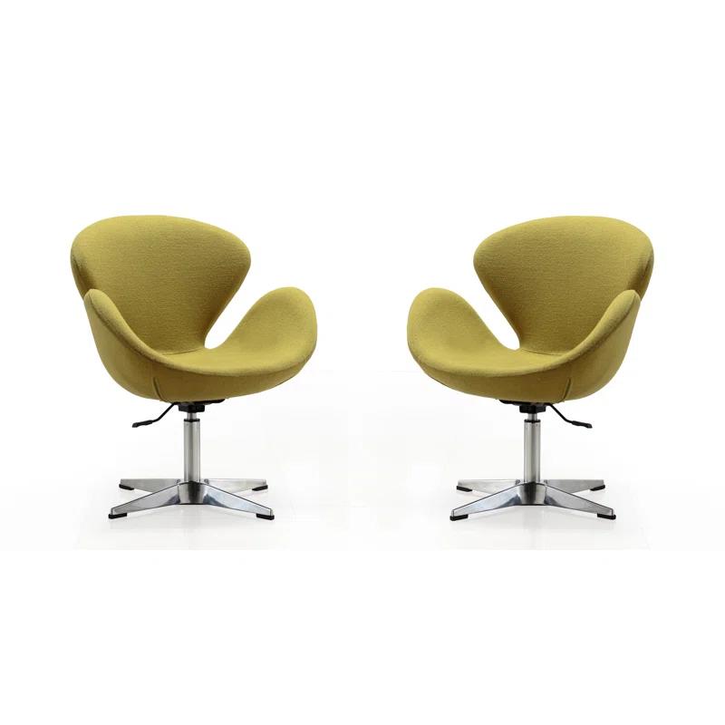 Ivy Bronx Skakke Upholstered Swivel Accent Chair (Set of 2)
