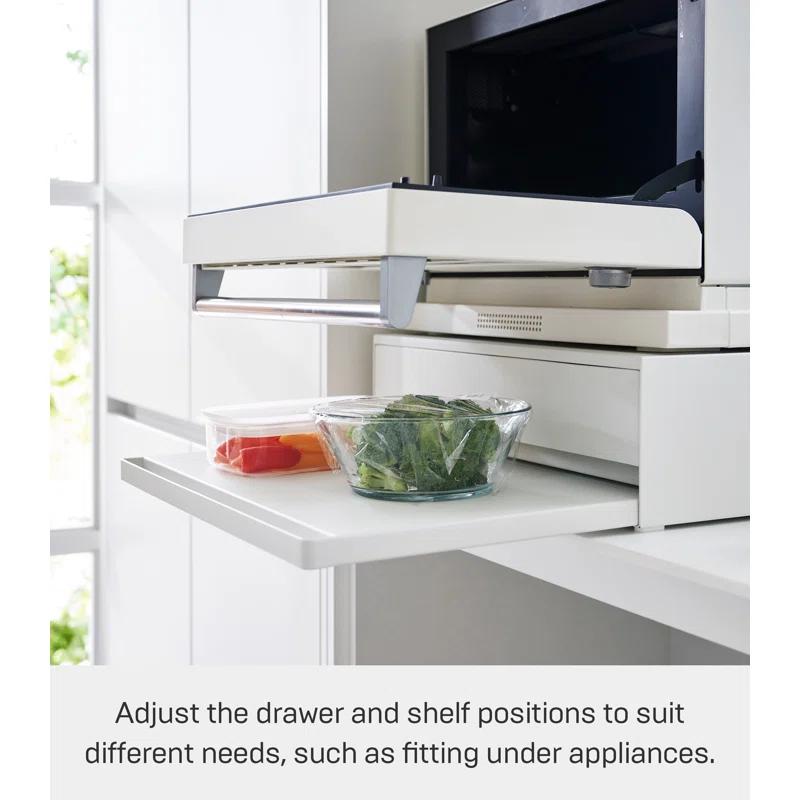 Yamazaki Home Yamazaki Home Countertop Drawer With Pull-Out Shelf, Steel, Holds 37 Lbs