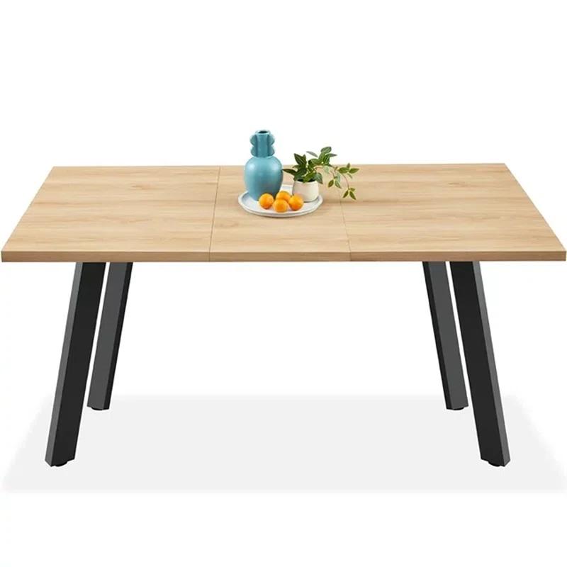 George Oliver Joglar 47 to 63in Modern Extendable Dining Table for 2-6 People w/ Leaf Extension, 2 Locks
