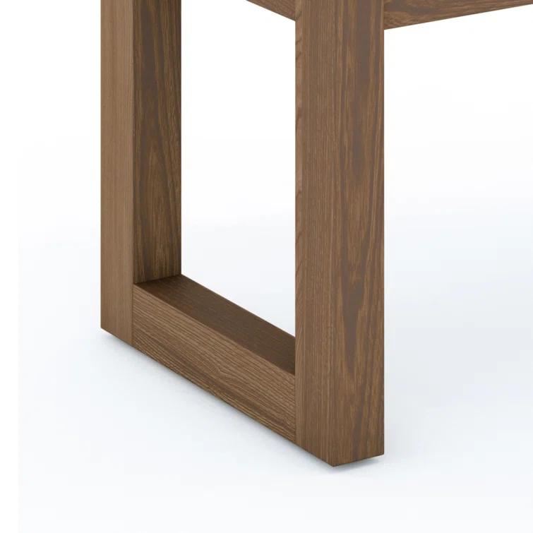 Simpli Home Milltown Upholstered Solid Wood Contemporary Rectangular Ottoman Bench with High-Density Foam