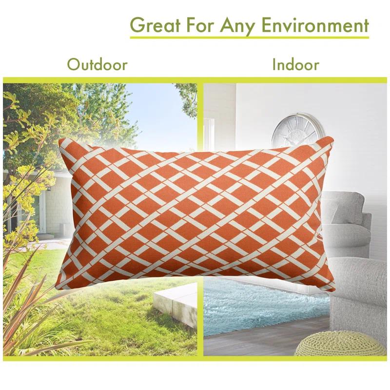 Majestic Home Goods Bamboo Geometric Indoor/Outdoor Reversible Throw Pillow