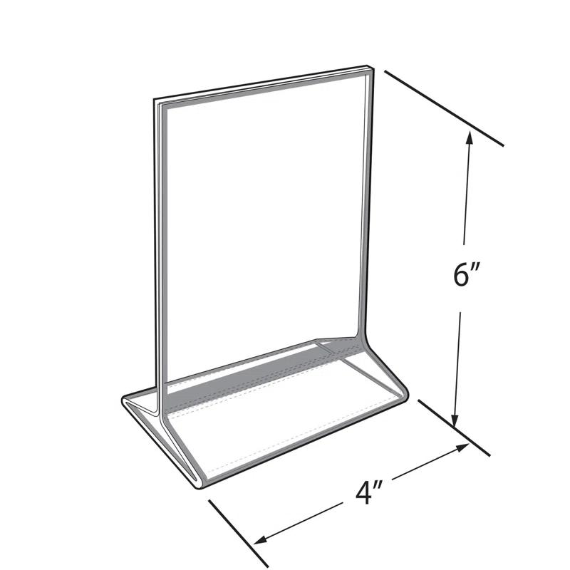 Azar Displays Double-Sided Clear Acrylic Frames with Gold Accent Trim 4" Wide x 6" High, 10 Pack