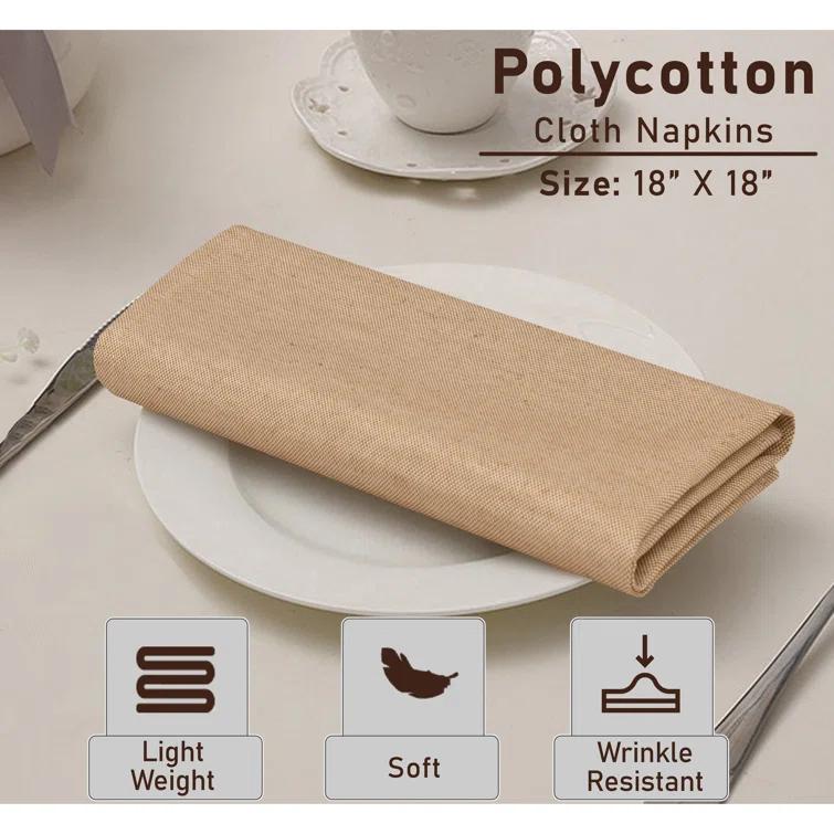 Ruvanti Poly Cotton Square Cloth Napkins Chambray Fabric (Set of 12)