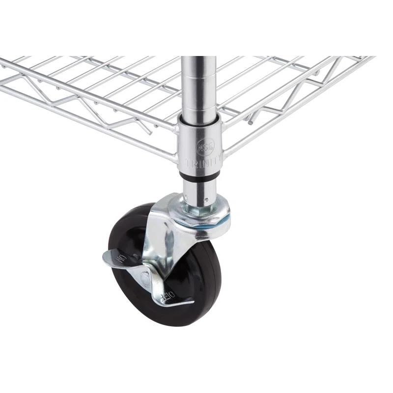 Trinity TRINITY EcoStorage 5-Tier NSF Steel Wire Shelving Unit w/ Wheels (48 in. W x 24 in. D)