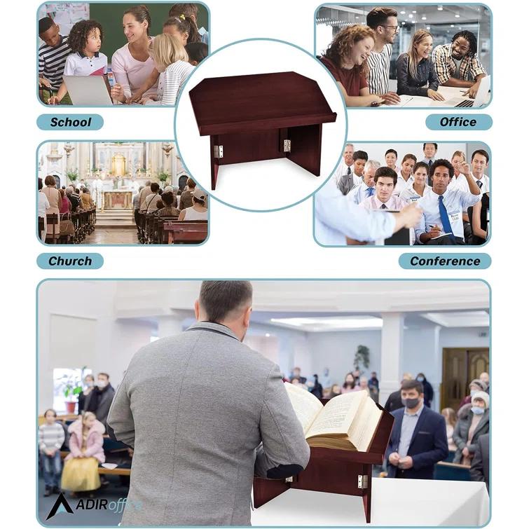 AdirOffice Adiroffice Foldable Tabletop Podium Presentation Lectern