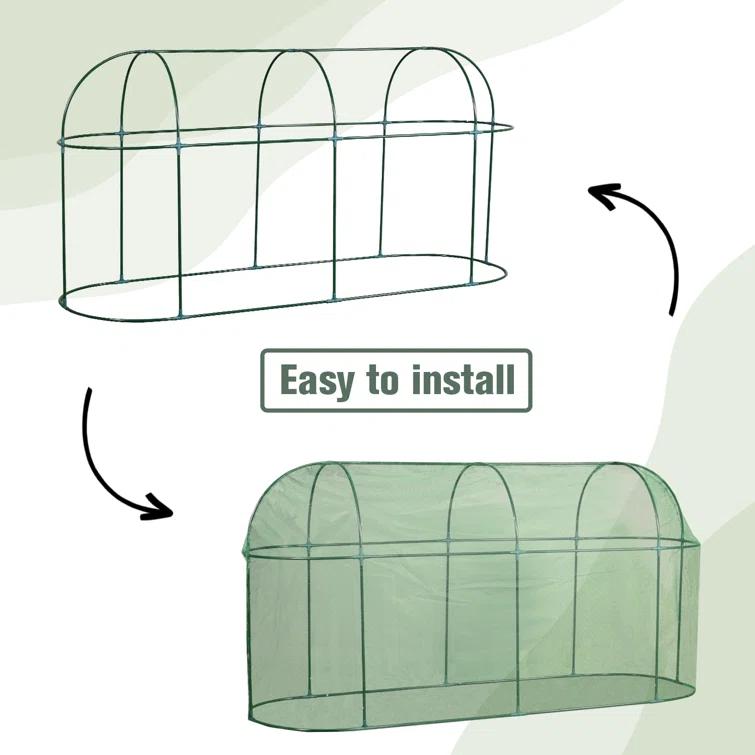 Aoodor Crop Cage 10' x 3.3' x 5' Plant Protection Tent, Fruit Cage Netting Cover