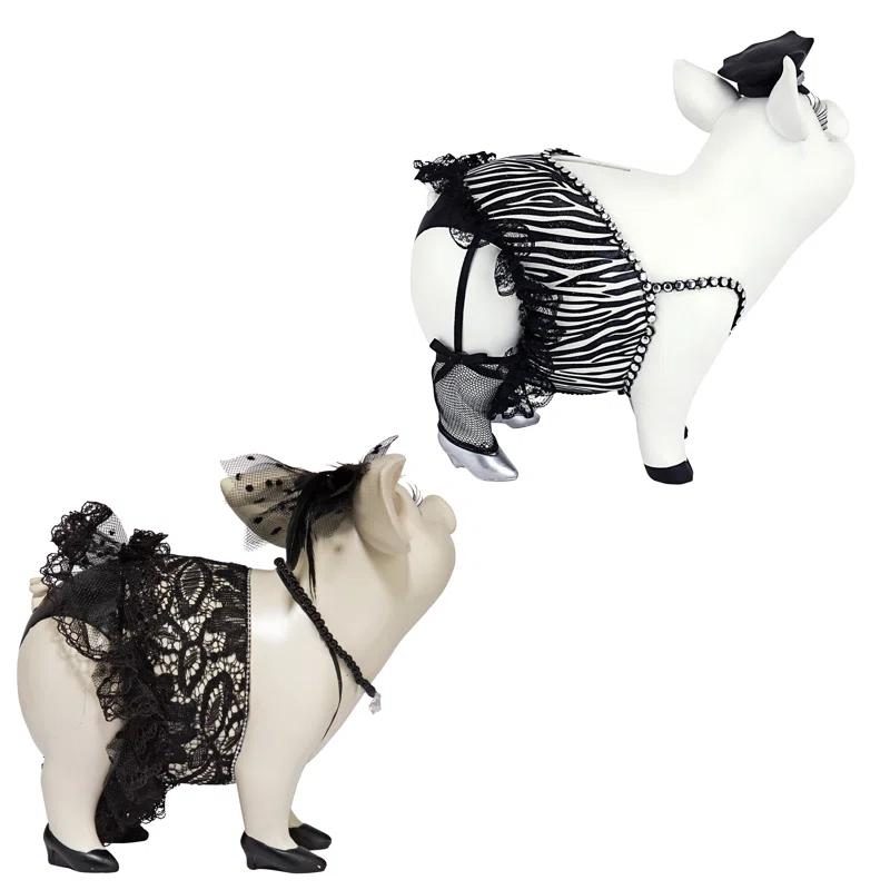 Design Toscano Lace and Lard, Pig Statues