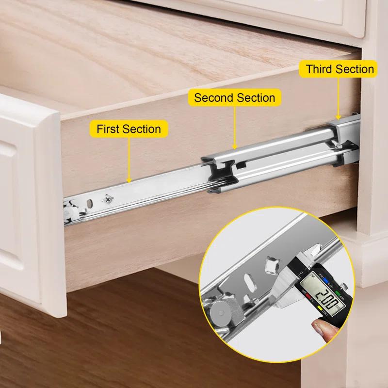 VEVOR Full Extension 2.1'' Side Mount Metal Drawer Slide (Set of 2)
