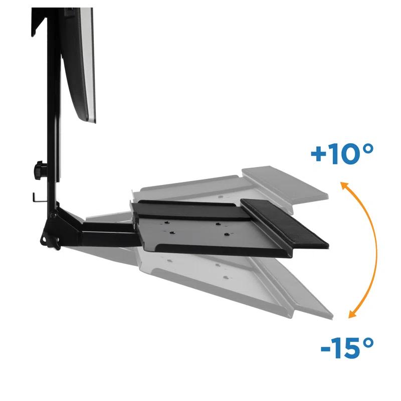Mount-it Mount-It Height Adjustable Monitor and Keyboard Wall Mount with CPU Holder | 25 Inch Wide Platform