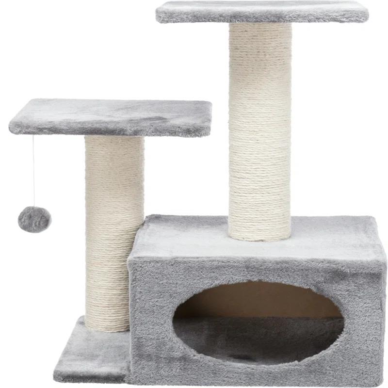 TRIXIE TRIXIE Valencia 28" Cat Tree, 3-Level Cat Tower, Sisal Scratching Posts, Plush Condo and Platforms, Dangling Cat Toy