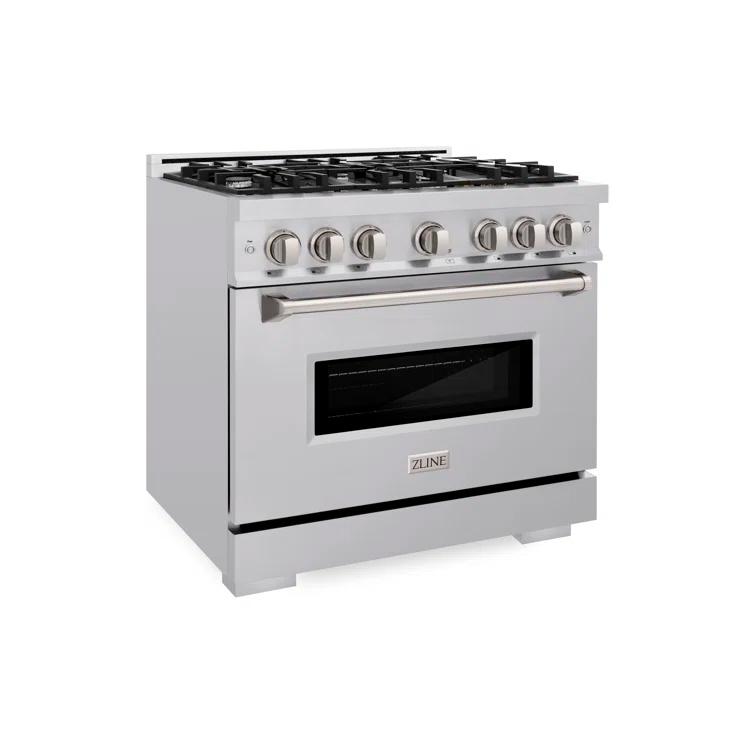 ZLINE ZLINE 36 in. 5.2 cu. ft. Classic Dual Fuel Range W/ 6 Burner Gas Cooktop & Electric Convection Oven in Stainless Steel (CDR36) CDR36
